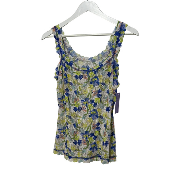 HANKY PANKY SIZE XSMALL LACE BRUSH STROKES PRINTED CLASSIC CAMI MULTICOLOR NEW - Picture 3 of 12